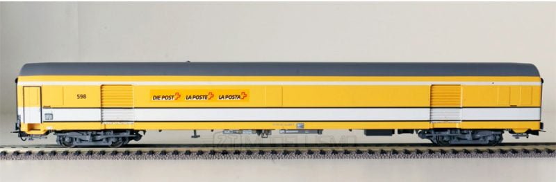 L.S. Models 47282 - Postwagen tipo Z SBB ex PTT France livrea giallo con fascia bianca "gelb/weiss" - H0