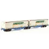 B-models 59300 - Sggmrss 90' con due container "Ambrogio" - H0