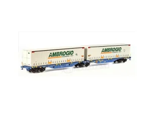 B-models 59300 - Sggmrss 90' con due container "Ambrogio" - H0