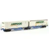 B-models 59303 - Sggmrss I-AMBR 90' con due container 45" "Ambrogio" - H0