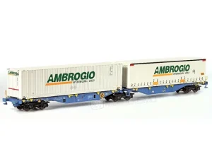 B-models 59303 - Sggmrss I-AMBR 90' con due container 45" "Ambrogio" - H0