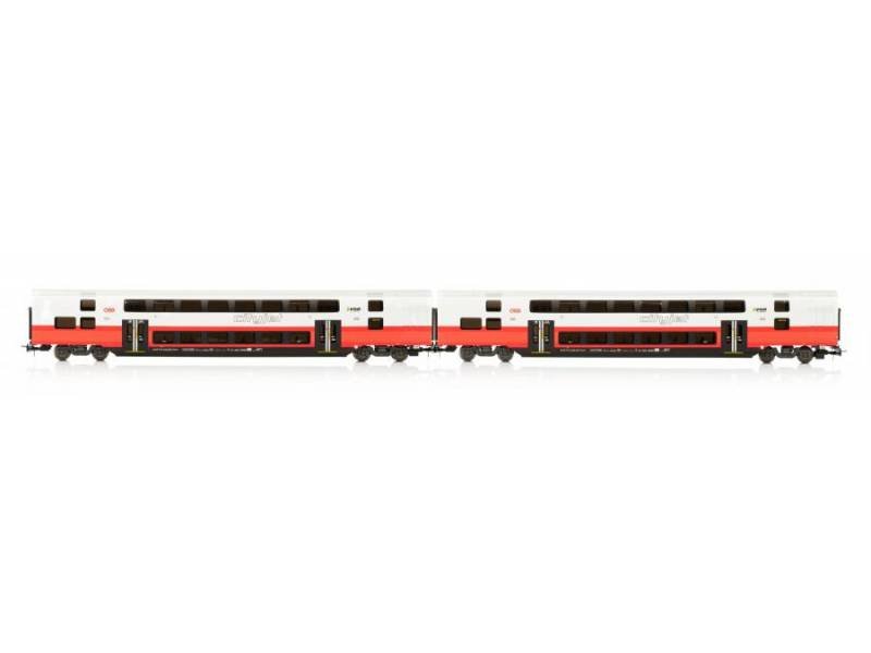JC76820.1 - set 2 carrozze 2 piani, tipo Bmpvz ÖBB, livrea Cityjet "VOR" -H0