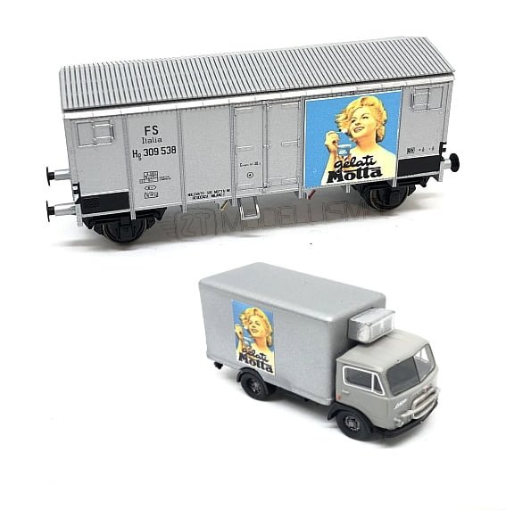 Blackstar BS00064 -Set "Motta" con carro Hg, FS + camion FIAT - H0