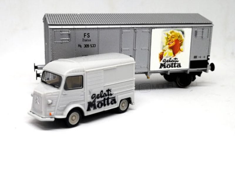 Blackstar BS00021 - Set "Motta" con carro Hg, FS + furgone Citroen - H0