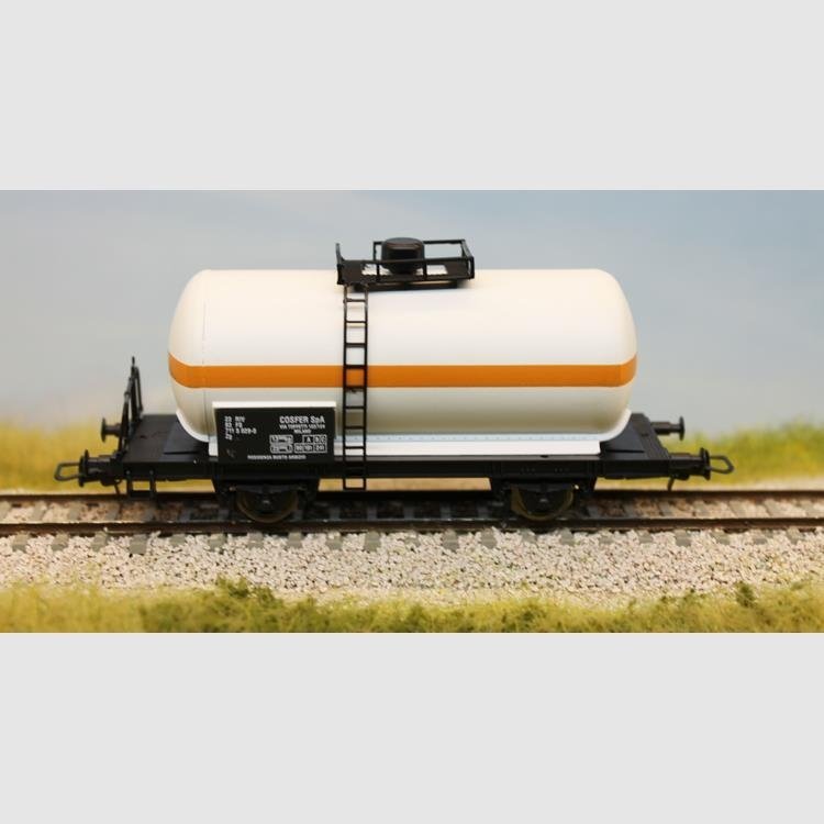 Lima HL6101 - Carro Cisterna bianco con fascia arancio, con terrazzino per il frenatore - H0