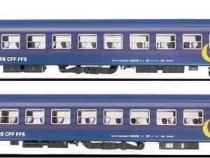 L.S. Models 47226 - Set due carrozze tipo UIC-X SBB RIC Bpm "Sleperette" in livrea "Mund und Sterne" - H0