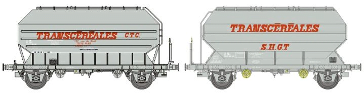 REE Modeles WB016 - Set di due carri SNCF per trasporto cereali TRANSCEREALES - H0