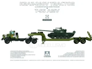 Takom 2095 - Kraz-260V Tractor with T-55 AMV - 1:35