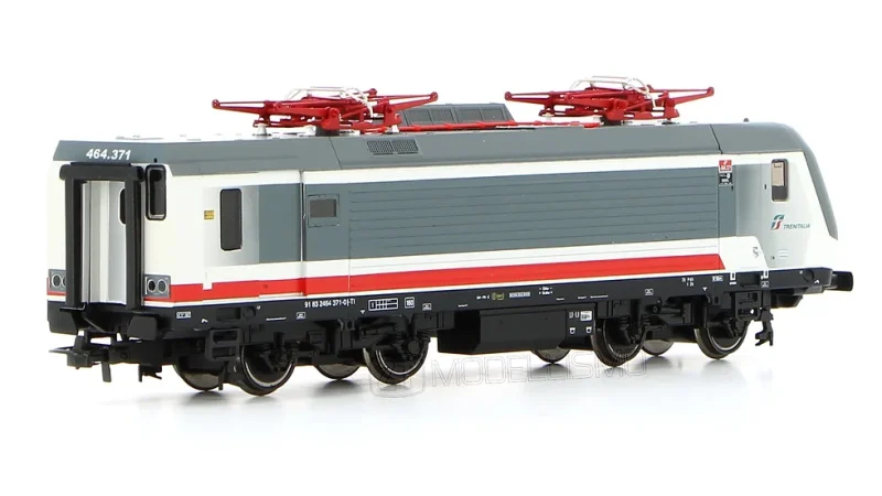 ViTrains 2246 - Locomotiva E.464.371 Dummy nella livrea Intercity Giorno con respingenti e gancio tradizionale - H0