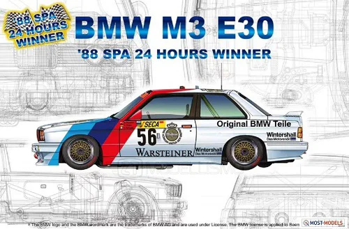 Hobby NuNu 24017 - AUTO BMW M3 E30 WINNER SPA 1988 - 1:24