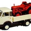 Brekina 34606.CT - Autocarro OM 'Lupetto' crema con trattore rosso - H0