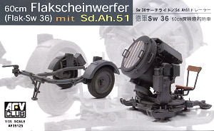 AFV Club 35125 - 60cm Flakscheinwerfer Flak-Sw 36 mit Sd.Ah.51 -1:35