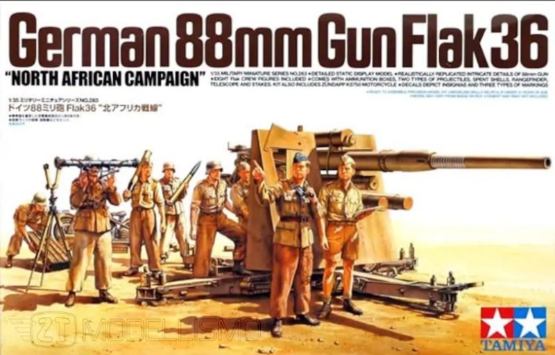 Tamiya 35283 - 88mm GUN FLAK36 NORD AFRICA - 1:35