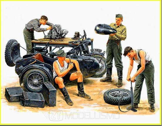 MasterBox 3560 - German motorcycle repair crew - 1:35