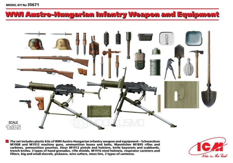 ICM 35671 - WWI German Infantry Weapon and Equipment - 1:35