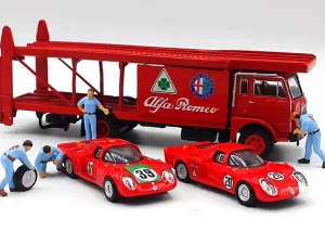 Brekina 58477 - Fiat 643 bisarca e team "Alfa Romeo" con due Daytona - H0