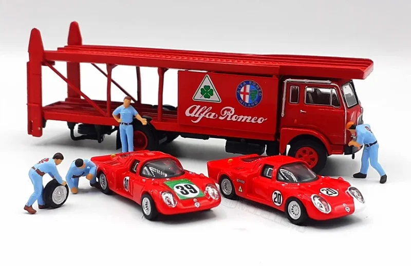 Brekina 58477 - Fiat 643 bisarca e team "Alfa Romeo" con due Daytona - H0