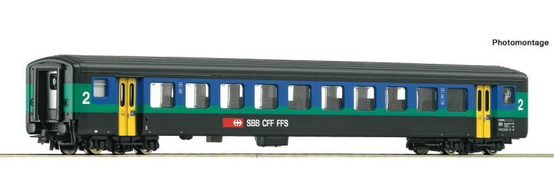 Roco 74566 - Carrozza passeggeri di 2a classe per treno espresso, FFS - H0