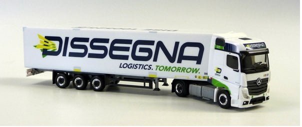 Herpa Pi.R.A.T.A. PIHR943857 - Camion Mercedes Actros Bigspace, semirimorchio refrigerato "F.lli Dissegna" bianco - H0