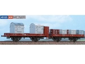 ACME 45123 - Set di due carri Tipo P FS con garitta caricati con casse mobili - H0