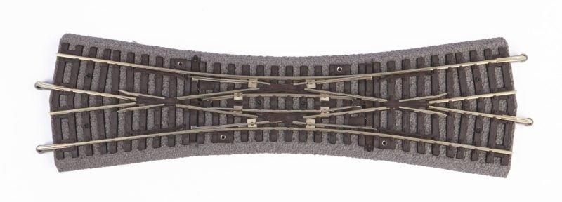 Piko 55424 - Binario A-Gleis con massicciata, Doppio Scambio inglese DKW 15°/239 mm - H0