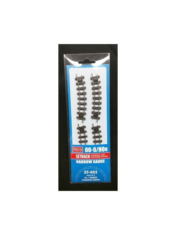 Peco ST-403 - Binario curvo raggio R1 22,5° -raggio 228 mm - (pz. 8) - H0