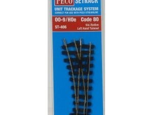 Peco ST-406 - Scambio sinistro 22.5° - raggio 228 mm - lunghezza 87 mm - H0