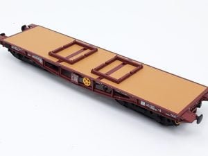 ACME 40220 - Carro FS Rlmmp-t per trasporti di mezzi corazzati con calzatoie fisse - H0