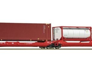 Roco 77400 - Carro a doppia tasca articolato, tipo Sdggmrs 738/T3000e, delle ferrovie tedesche Deutsche Bahn - H0