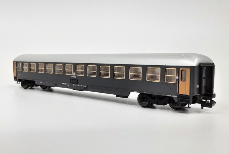 ACME 16110 - Carrozza 2° classe, FS, Tipo X, grigio ardesia - scala N