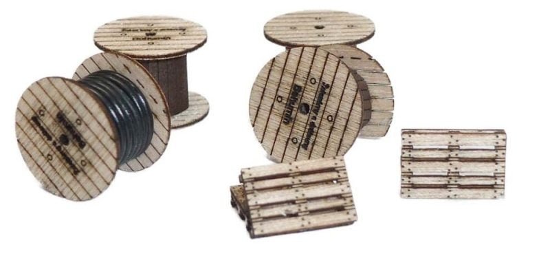 IGRA 121017 - Set 4 pallet e 2 bobine - H0