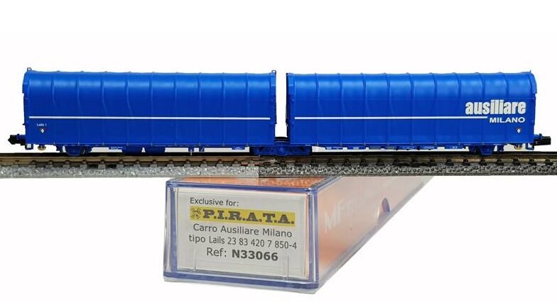MF TRAIN 33066 - Carro doppio telonato AUSILIARE MILANO, tipo Lails - N