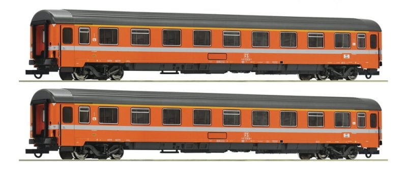 Roco 74033 - Set due carrozze 1' cl. Eurofima per il treno rapido EC "Mont Cenis", FS - H0