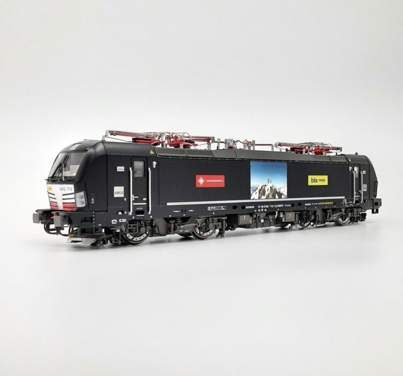 L.S. Models 17117- Locomotiva Vectron BR 193 712, MRCE/BLS, Cargo/Crossrail nera con logo BLS Cargo giallo e logo Crossrail rosso - H0