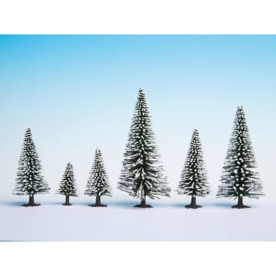 Noch 26828 - Abeti innevati, 25 pezzi, alti 5-14 cm - HO - TT