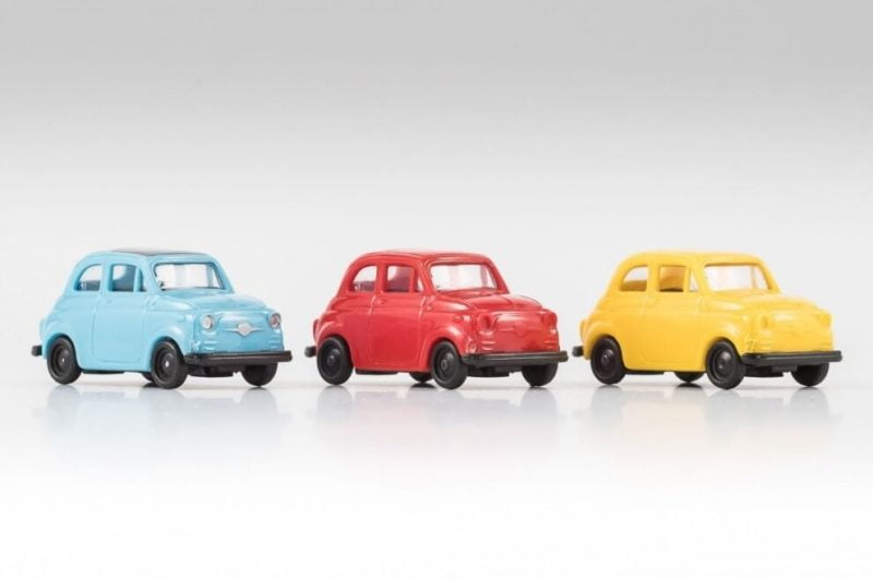 Vk-modelle 33001 - Set di 3 automobili Fiat 500 - H0