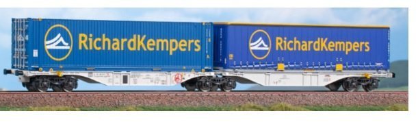 ACME 40381 - Carro intermodale, Sggrmss '90 bimodulo "HUPAC" con carico - H0