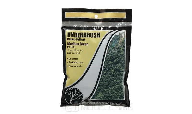 Woodland scenics FC136 - Fogliame grosso per sottobosco, verde medio