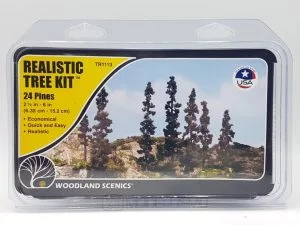 tr1113 Woodland scenics TR1113 - Kit per 24 pini realistici, altezza 6.35-15.2 cm
