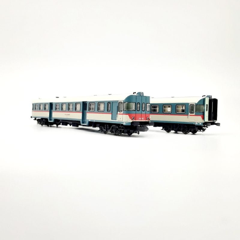 Arnold HN2551 - Set di 2 automotrici ALn 668.1067+ ALn668.1074,in livrea d'origine  con vetri curvi, FS - N