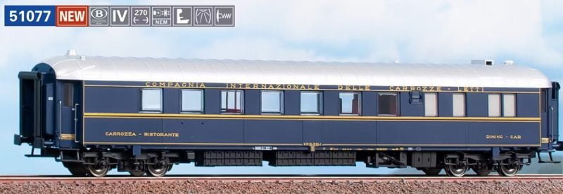 ACME 51077 - Carrozza ristorante CIWL Pistoiesi tipo 1925R, costruzione Reggiane, parco SNCB- H0