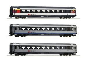 Roco 74022 - Set tre carrozze tipo EC di 1°cl tipo Apm e due di 2°cl tipo Bpm, SBB per EuroCity 7 - H0