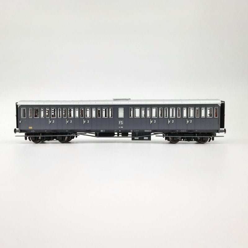 ACME 55308 - Set di due carrozze FS "Centoporte lunghe" tipo 1949R e 1928R in livrea Grigio Ardesia - H0