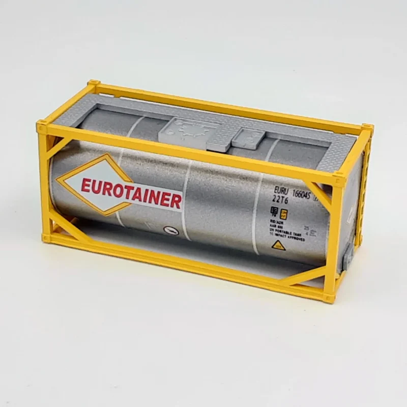 PI12346 - TankContainer da 20" EUROTAINER, grigio con scritta rossa, struttura gialla - H0