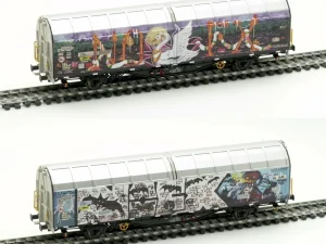 AM245035 - Carro tipo Hbbillns22 SBB con graffiti, serie excl Lemke - H0