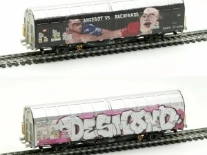 AM245036 - Carro tipo Hbbillns14 SBB con graffiti, serie excl Lemke - H0