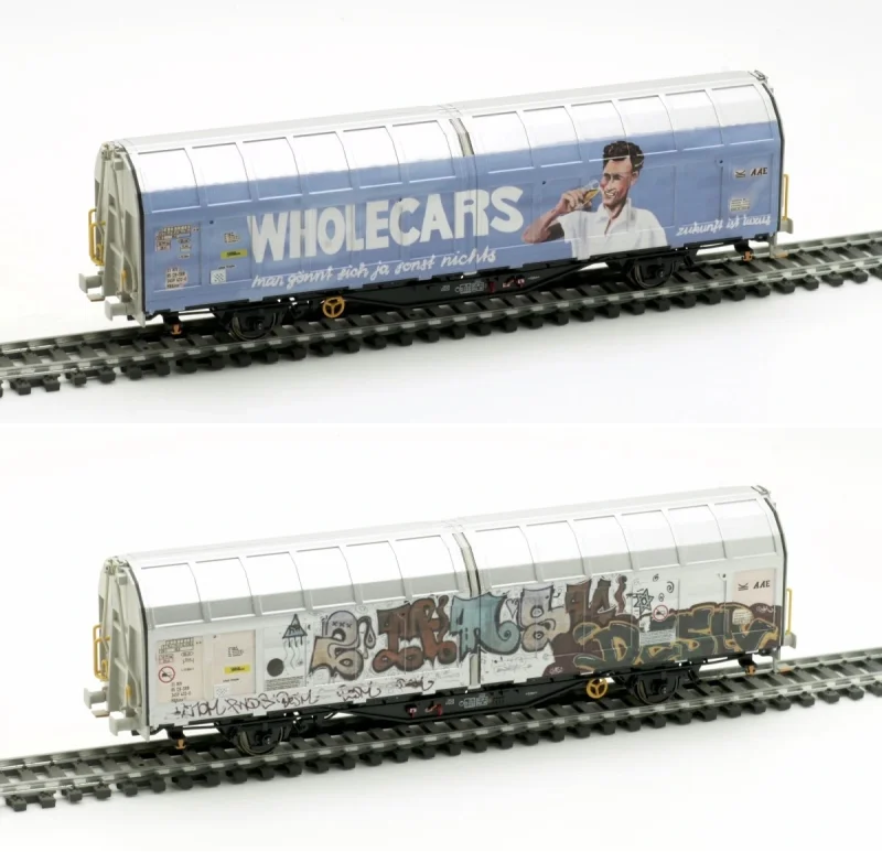 AM245037 - Carro tipo Hbbillns22 SBB con graffiti, serie excl Lemke - H0