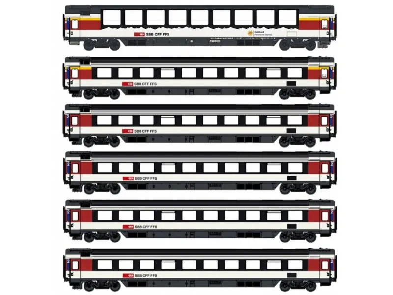LS97031 - Set EC 8/9 Hamburg-Zurich composto da 6 carrozze tipo Apm e Bpm SBB - Epoca VI - H0