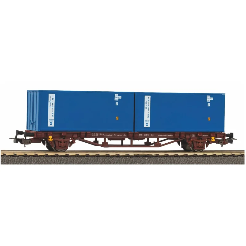 PIKO 58755 - carro tipo Ks FS con 2 container da 20' "LLOYD TRIESTINO" - Epoca V - H0