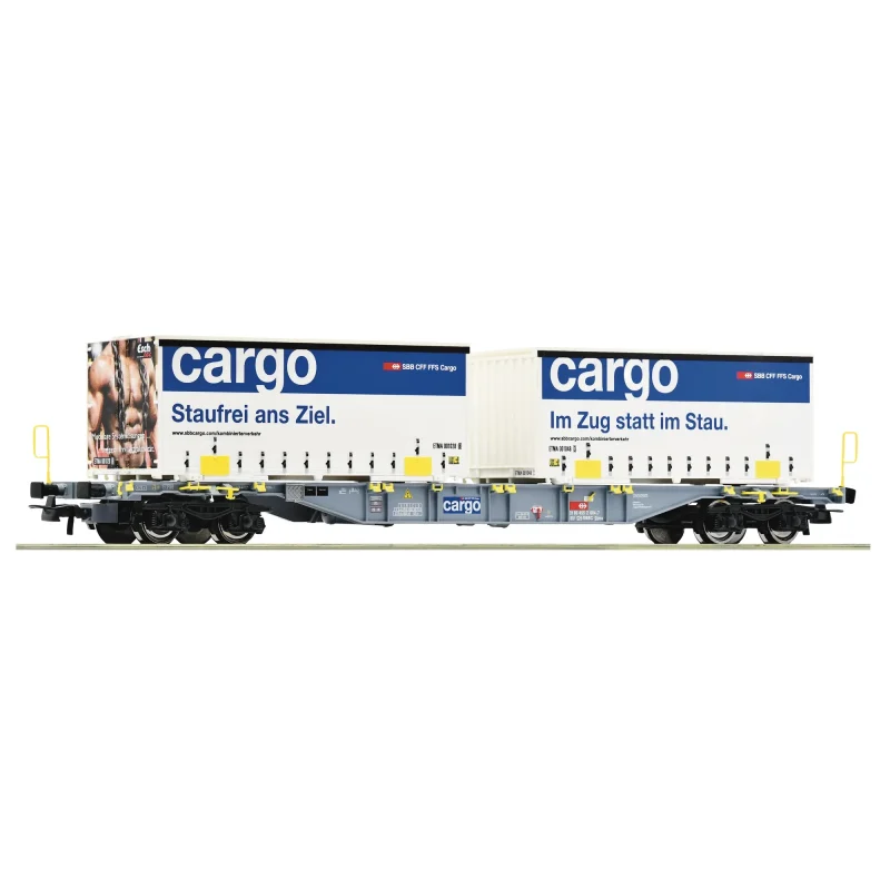 ROCO 6600028 - carro tipo Sgnss SBB Cargo con container SBB Cargo, Epoca VI - H0